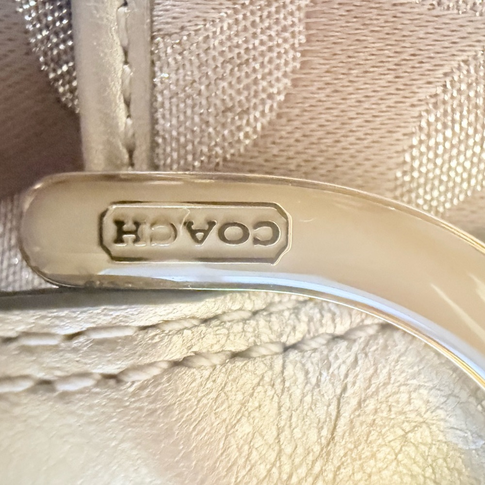 Coach Signature C Silver Metallic Crossbody Bag - Picture 16 of 16